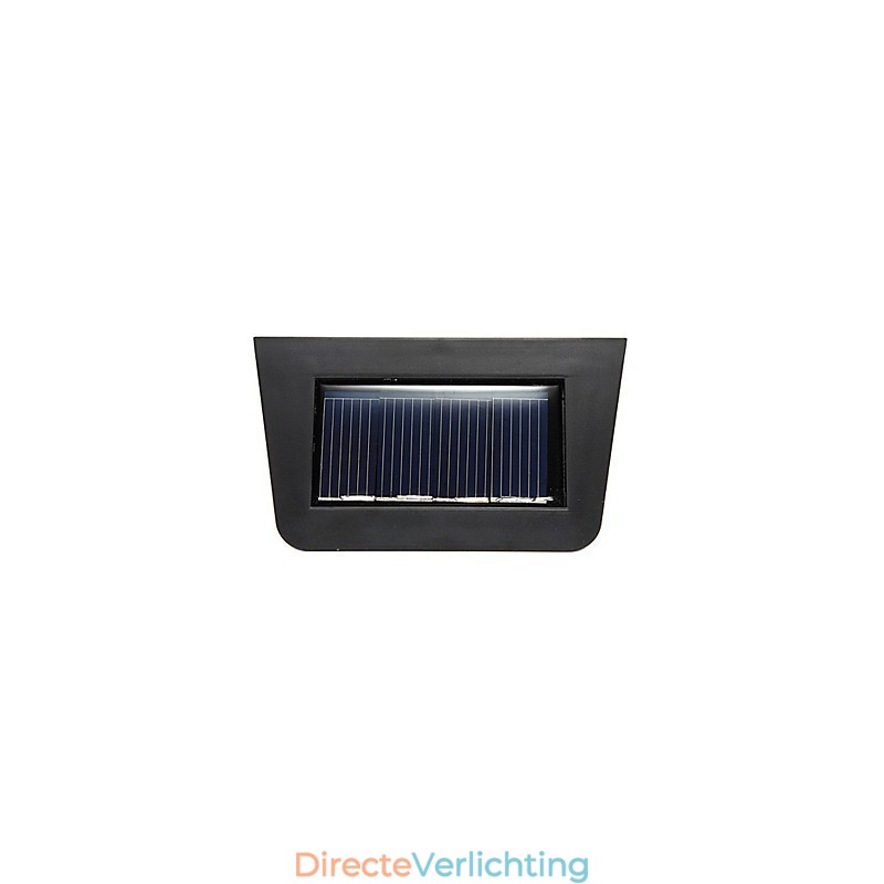 Warme gele zonne-energie wandlamp met 2 lantaarns voor op het dek
