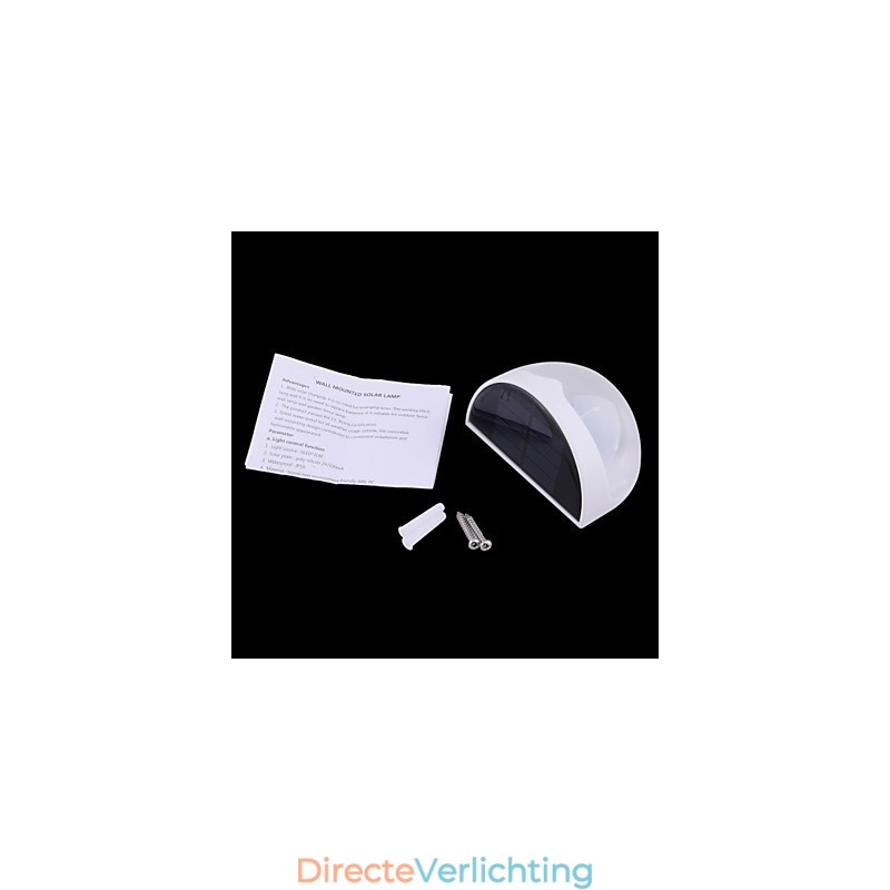 Zonne-energie waterdichte IP55 lamp wit + zwart