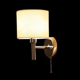 Stijlvolle wandlamp van metaal en stof met 1 lamp in witte cilinder