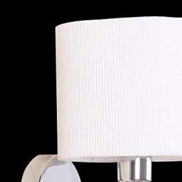 Stijlvolle wandlamp van metaal en stof met 1 lamp in witte cilinder