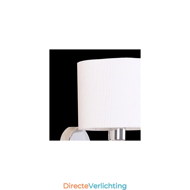 Stijlvolle wandlamp van metaal en stof met 1 lamp in witte cilinder