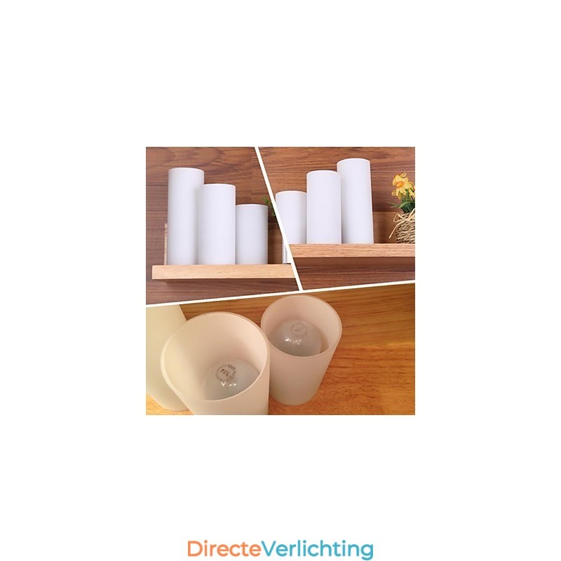 Wandlamp Drie Lichten en Glas