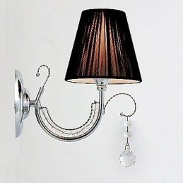 Moderne wandlamp met stoffen kap kroonluchter stijl arm kristal druppel