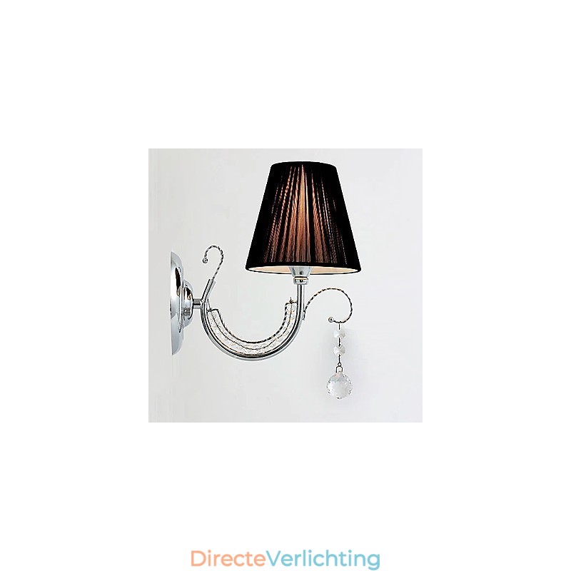 Moderne wandlamp met stoffen kap kroonluchter stijl arm kristal druppel
