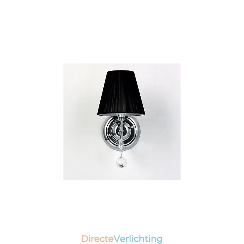 Moderne wandlamp met stoffen kap kroonluchter stijl arm kristal druppel