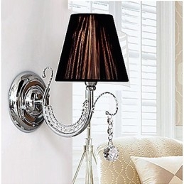 Moderne wandlamp met stoffen kap kroonluchter stijl arm kristal druppel