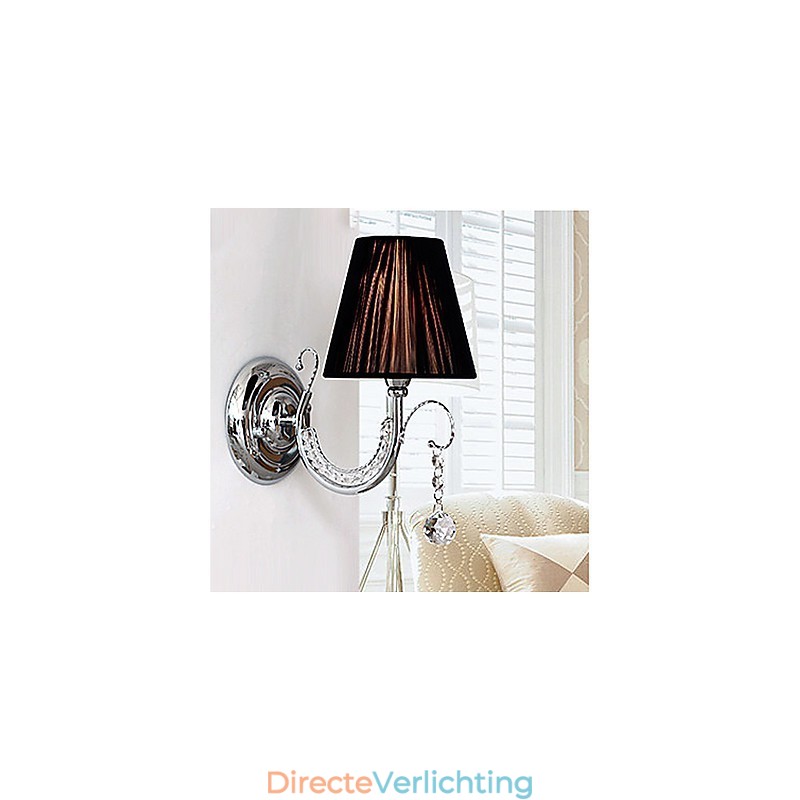Moderne wandlamp met stoffen kap kroonluchter stijl arm kristal druppel