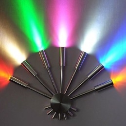 Moderne wandlamp met strooilicht, waaiervormig, 7 metalen stokjes, chique stijl