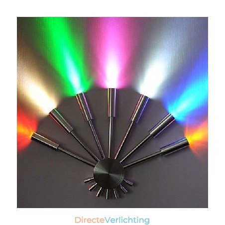 Moderne wandlamp met strooilicht, waaiervormig, 7 metalen stokjes, chique stijl Moderne wandlamp met strooilicht, waaiervormig, 7 metalen stokjes, chique stijl