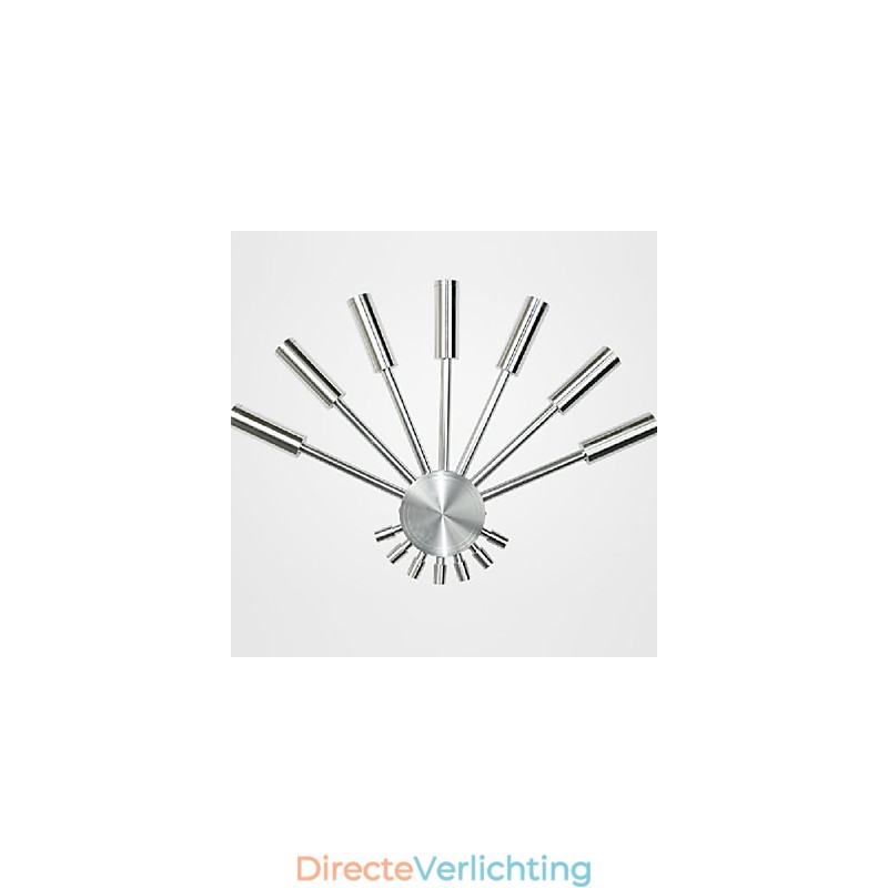 Moderne wandlamp met strooilicht, waaiervormig, 7 metalen stokjes, chique stijl