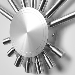 Moderne wandlamp met strooilicht, waaiervormig, 7 metalen stokjes, chique stijl