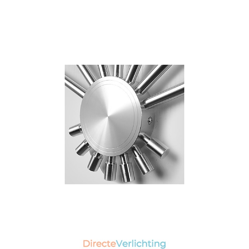 Moderne wandlamp met strooilicht, waaiervormig, 7 metalen stokjes, chique stijl
