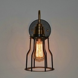Minimalistische artistieke wandlamp met zwarte metalen skeletkap