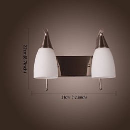 2-lichts wandlamp in witte kap