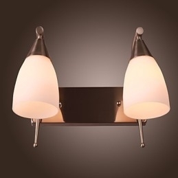 2-lichts wandlamp in witte kap