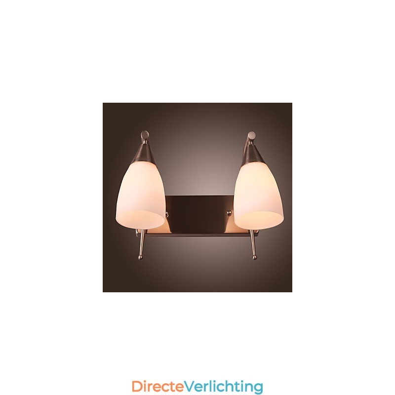 2-lichts wandlamp in witte kap