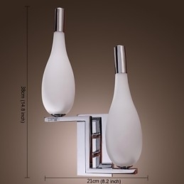 Kristallen wandlamp met 2 lampen in flesvormige kap