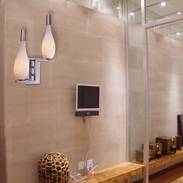 Kristallen wandlamp met 2 lampen in flesvormige kap