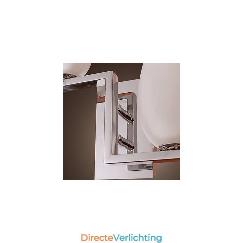 Kristallen wandlamp met 2 lampen in flesvormige kap