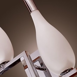 Kristallen wandlamp met 2 lampen in flesvormige kap