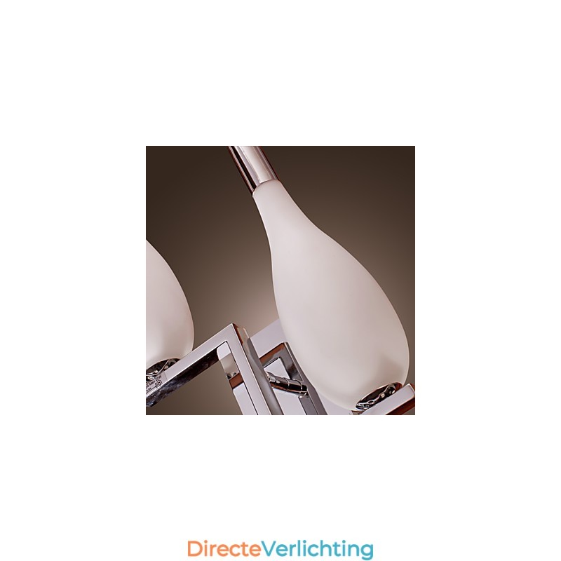 Kristallen wandlamp met 2 lampen in flesvormige kap