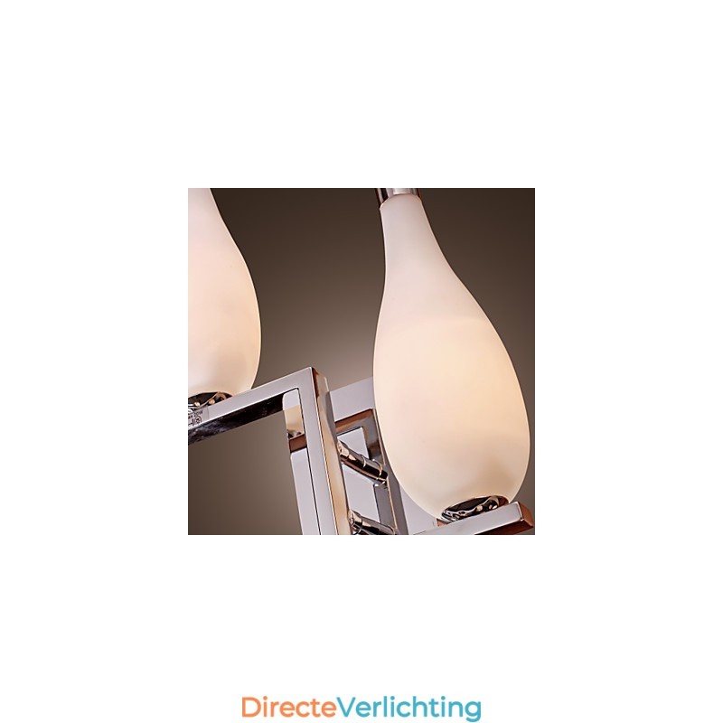 Kristallen wandlamp met 2 lampen in flesvormige kap