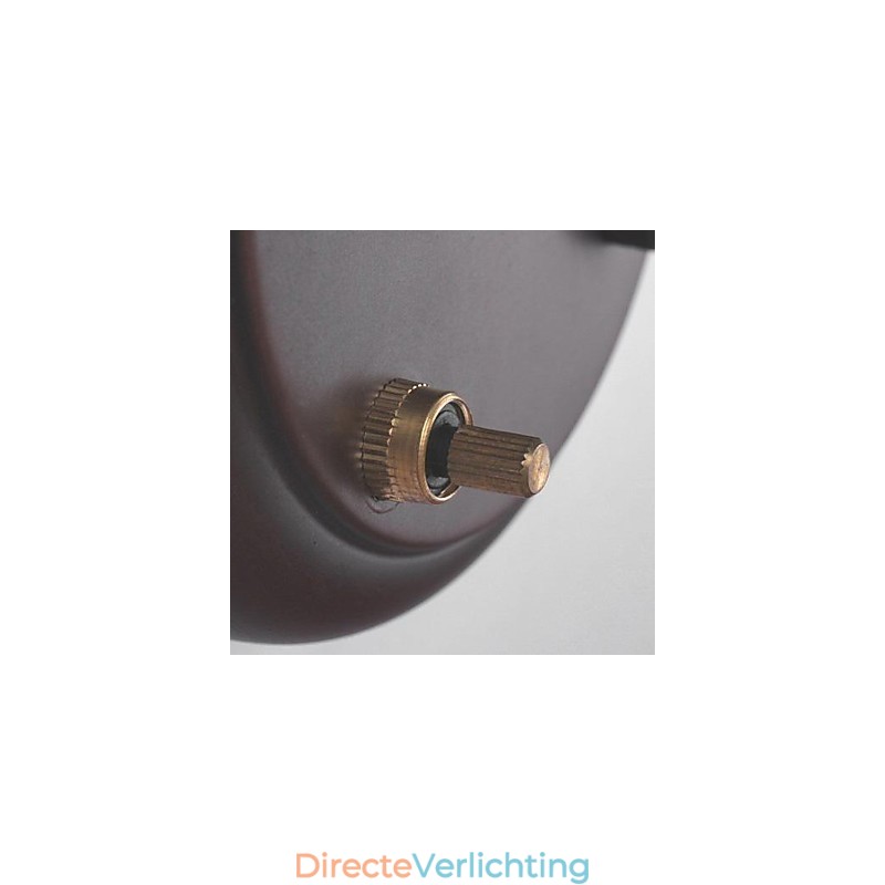 Wandlamp van ijzer met stoffen kap in 1 lamp
