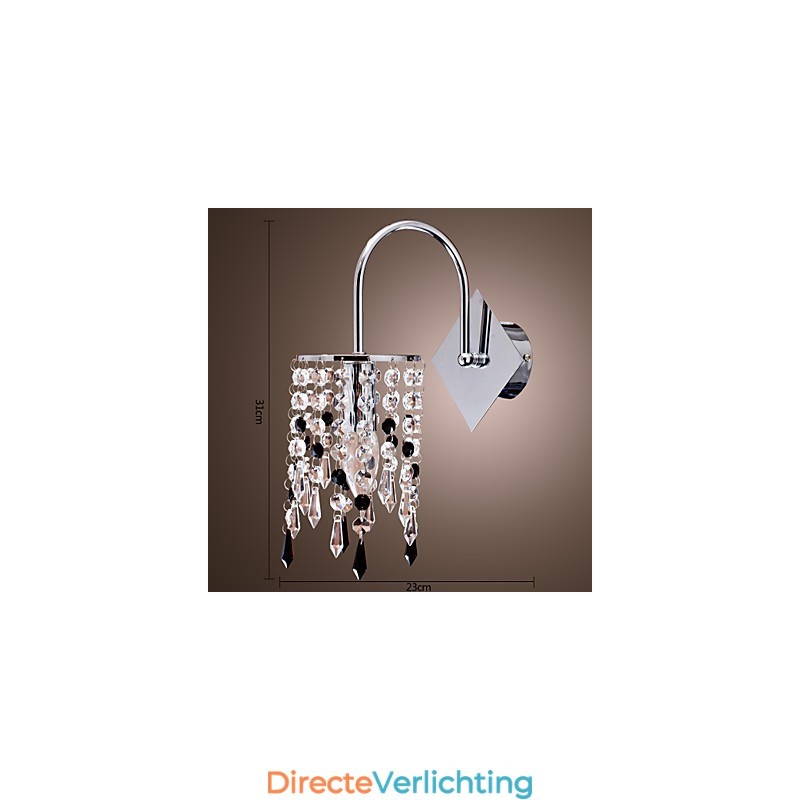 Wandlamp met elegante kristallen druppel