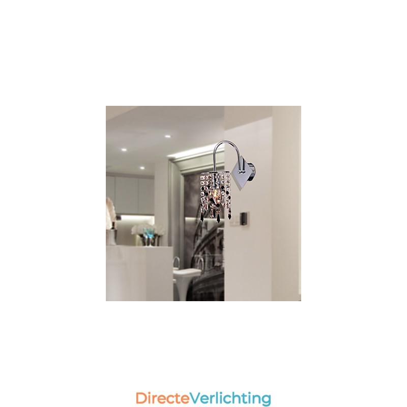 Wandlamp met elegante kristallen druppel
