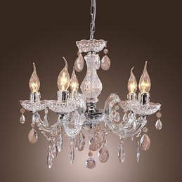 Upligh Chrome Plafondlamp Kaarslicht Acryl Armatuur Kroonluchter Hanglamp