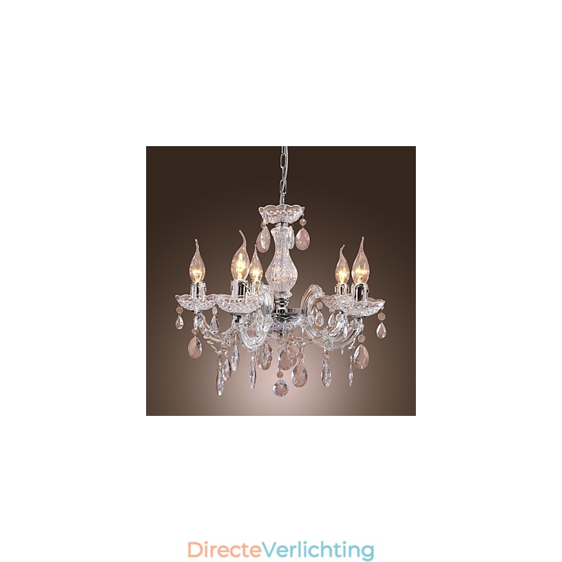 Upligh Chrome Plafondlamp Kaarslicht Acryl Armatuur Kroonluchter Hanglamp