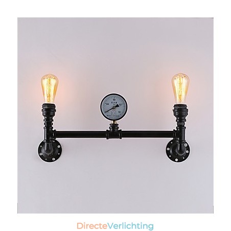 2 koppen Vintage industriële pijp wandlampen zwart creatieve verlichting restaurant café bar decoratie verlichting 2 koppen Vintage industriële pijp wandlampen zwart creatieve verlichting restaurant café bar decoratie verlichting