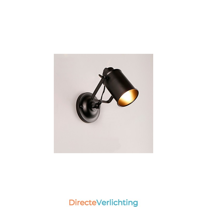 Vintage zwarte metalen loft wandlamp woonkamer eetkamer hal café bars bar wandlamp