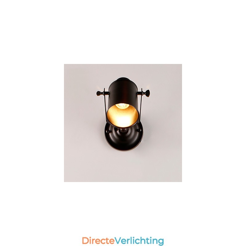 Vintage zwarte metalen loft wandlamp woonkamer eetkamer hal café bars bar wandlamp