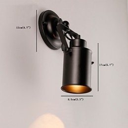 Vintage zwarte metalen loft wandlamp woonkamer eetkamer hal café bars bar wandlamp