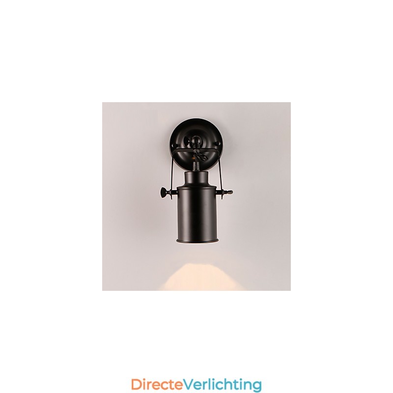 Vintage zwarte metalen loft wandlamp woonkamer eetkamer hal café bars bar wandlamp