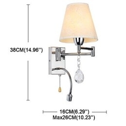 Wandlamp voor slaapkamer Leeslamp Stoffen lamp