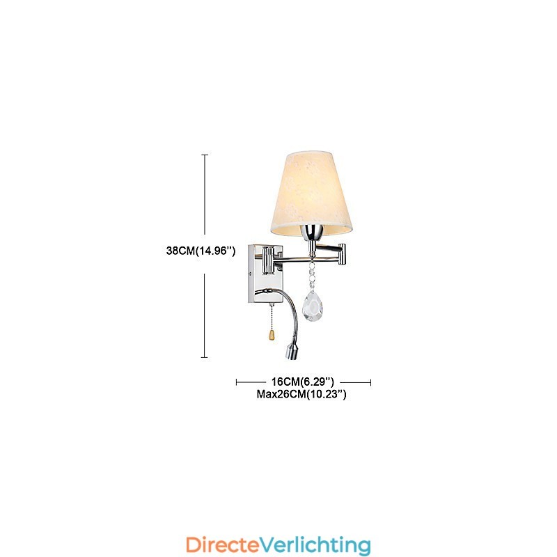 Wandlamp voor slaapkamer Leeslamp Stoffen lamp