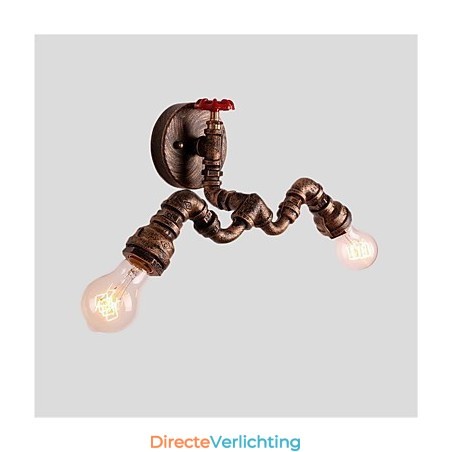 Vintage industriële pijp wandlampen creatieve verlichting restaurant café bar decoratie verlichting met 2 licht geverfde afwerking Vintage industriële pijp wandlampen creatieve verlichting restaurant café bar decoratie verlichting met 2 licht geverfde afwerking