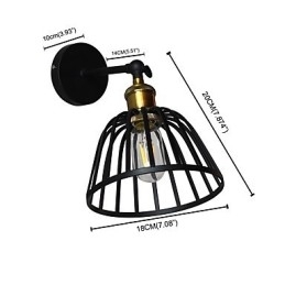 Licht geschilderde stalen wandlamp Dumb Black American Coffee Decoratie Retro wandlamp Lichtzwaardlamp op muur