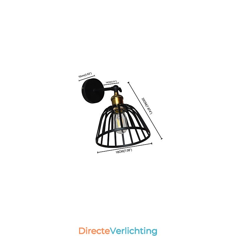 Licht geschilderde stalen wandlamp Dumb Black American Coffee Decoratie Retro wandlamp Lichtzwaardlamp op muur