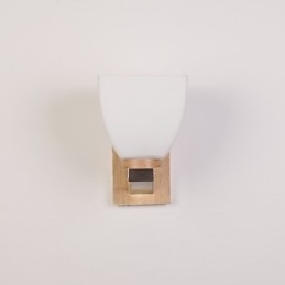 Eenvoudige wandlamp, nachtkastje, bureaulamp met glazen kap en massief hout voor slaapkamer, ladekast, woonkamer, babykamer, studentenkamer, salontafel, boekenkast