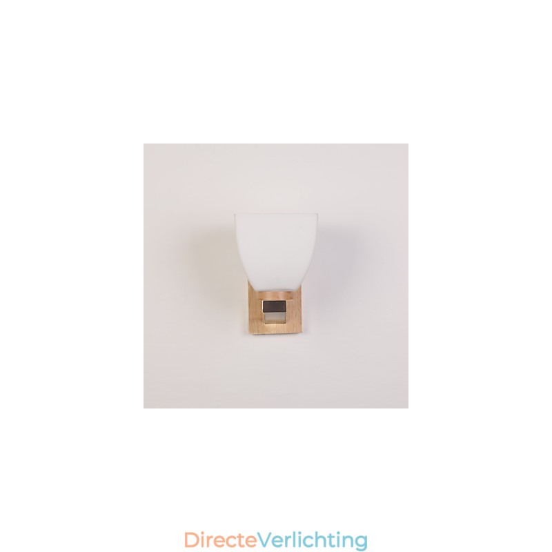 Eenvoudige wandlamp, nachtkastje, bureaulamp met glazen kap en massief hout voor slaapkamer, ladekast, woonkamer, babykamer, studentenkamer, salontafel, boekenkast