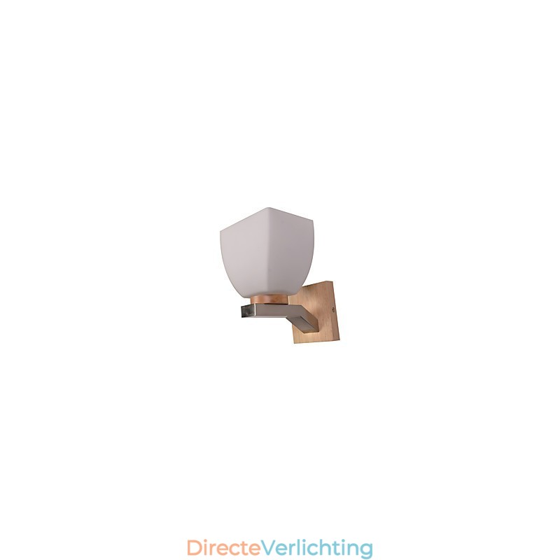 Eenvoudige wandlamp, nachtkastje, bureaulamp met glazen kap en massief hout voor slaapkamer, ladekast, woonkamer, babykamer, studentenkamer, salontafel, boekenkast