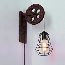Industriële Retro IJzeren Wandlamp Creatieve Persoonlijkheid Lift Pulley Wandlamp