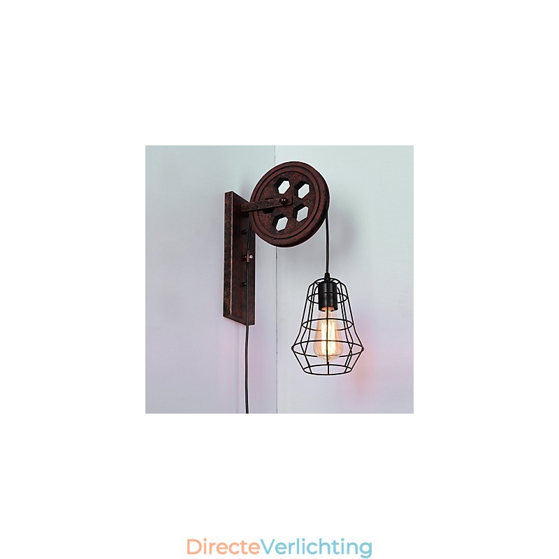 Industriële Retro IJzeren Wandlamp Creatieve Persoonlijkheid Lift Pulley Wandlamp