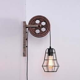 Industriële Retro IJzeren Wandlamp Creatieve Persoonlijkheid Lift Pulley Wandlamp