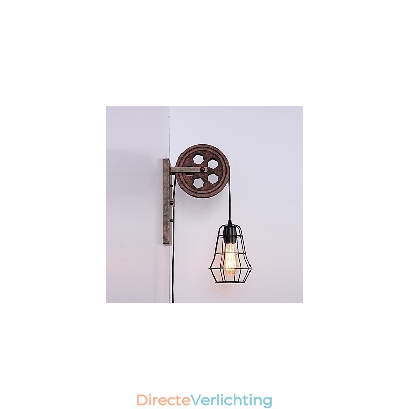 Industriële Retro IJzeren Wandlamp Creatieve Persoonlijkheid Lift Pulley Wandlamp