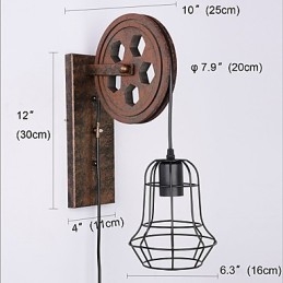 Industriële Retro IJzeren Wandlamp Creatieve Persoonlijkheid Lift Pulley Wandlamp