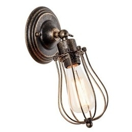 Vintage wandlamp industriële wandlamp zwarte metalen draadkooi wandlamp